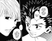 Pariston asks Ging about his nen ability.