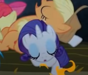 Applejack and Rarity sleeping together