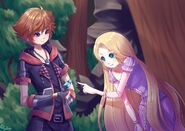 Sora and Rapunzel by YunalunaArts