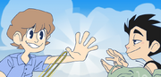 Lovestruck Ricky applauding Spencer