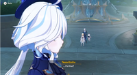 Neuvillette staring at Furina during his talk with Traveler