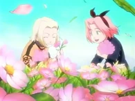 Ino assures Sakura that she is beautiful, like a cosmos flower.