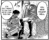 Levi comforting Erwin with praises