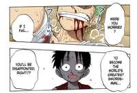 Zoro ashamed