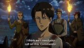 Levi calls Erwin "Commander" for the very first time