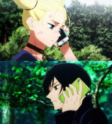 Mai and Momo on the phone