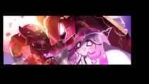 Hollyberry Cookie covering Eternal Sugar with her shield in her awakened form