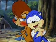 Sonic sueña con un Chili dog y Sally piensa que sueña con ella.