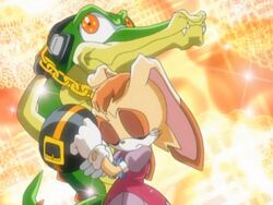 vanilla the rabbit and vector the crocodile