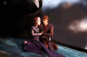 Padmé and Anakin reconciling after their fight from earlier.