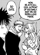 Hana and Yuji mocking Megumi