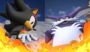 Shadow Vs Big en Sonic Racing CrossWorlds.