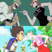 Zoro and Nami; Vegeta and Bulma