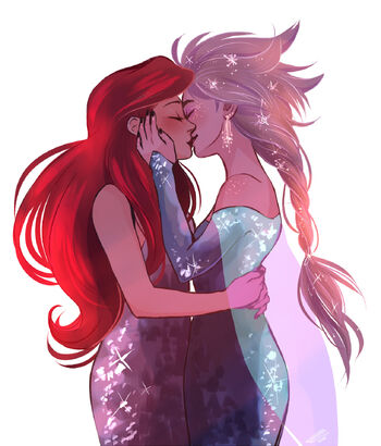 Ariel and Elsa by andythelemon