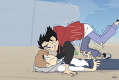 ...Ricky ends on top of Spencer...