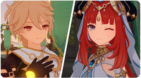 Nilou winks at Aether