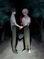 Yoshiki holding ‘Hikaru’s hand