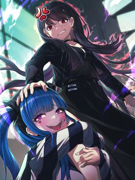Darumi clinging to Hiruko