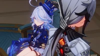 Arlecchion and Furina at their "tea party"