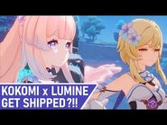 Kokomi x Lumine Get Shipped Cutscene - Three Realm Gateway Offering Event (Genshin Impact)