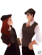 Lily Evans and James Potter by archibaldart