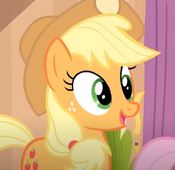 Applejack trying to cheer Rarity up