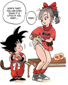 Bulma flirting with Goku
