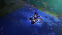 Ei holding Chiyo's horn in her lap.