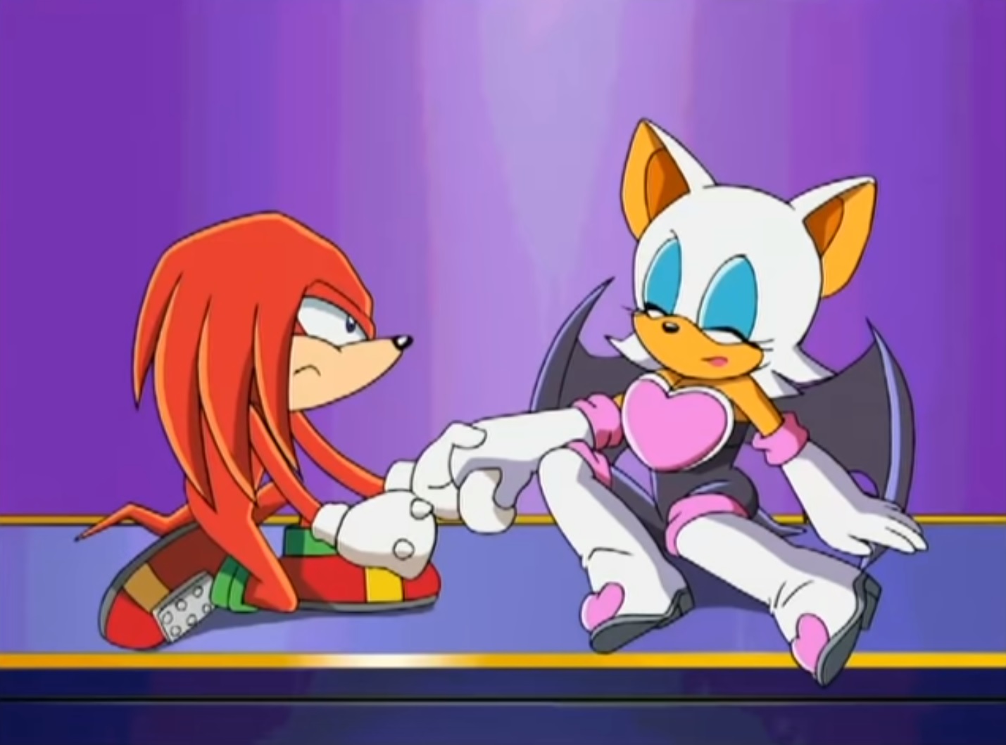 sonic x rouge and knuckles kiss
