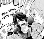Gentaro smiles at Dice