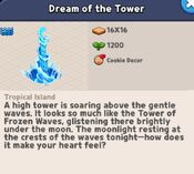A decoration, depicting a scene where Sea Fairy cookie reaches up to Moonlight Cookie in a attempt to see her, which then she turns to ice.