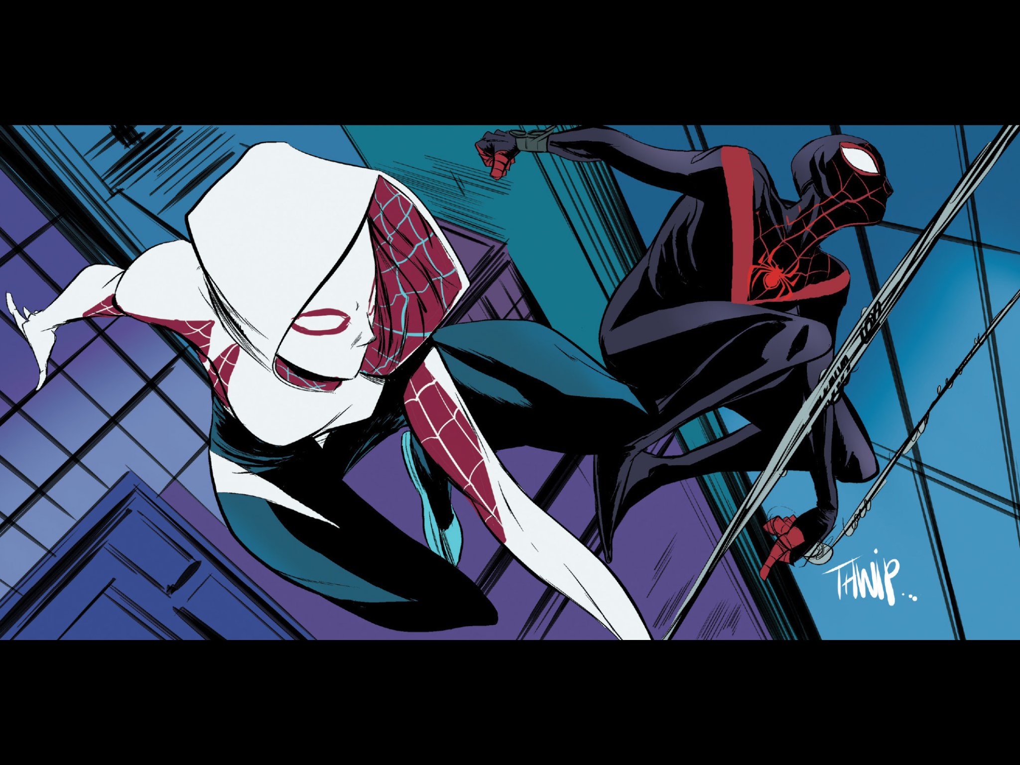 Miles Morales Gwen Stacy And Spider Cat Spider Man Across The