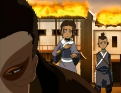 Despite her exhaustion, Katara offers to heal Zuko’s uncle.