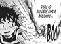 Izuku blushing at Katsuki