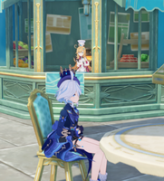 Furina eats at Escoffier's restaurant.