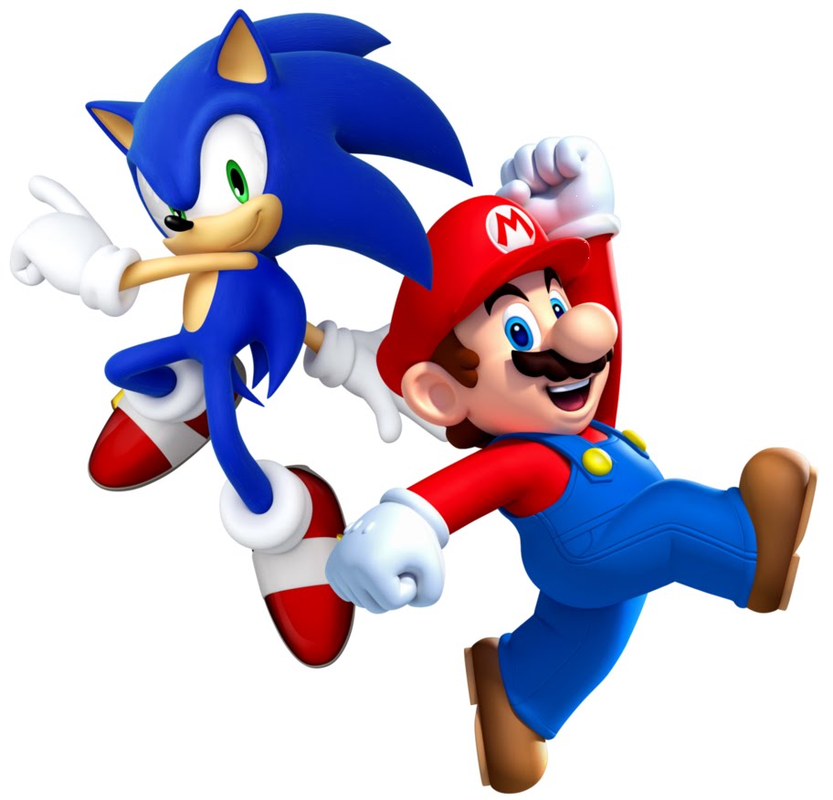 mario vs sonic drawing