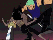 Zoro catches Robin