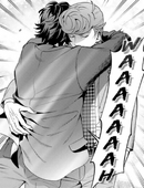 Jyushi cries, hugging Hitoya