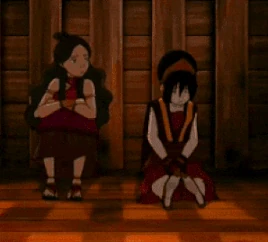 Katara hugs Toph