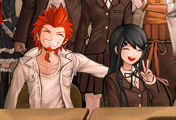 Leon and Sayaka in the Group Photo of Class 78th
