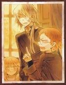 A young Reim scolds Break in front of a young Sharon.