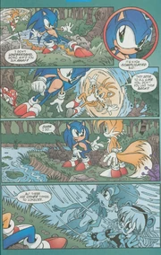 Sonic ve a Sally y Mina en el agua