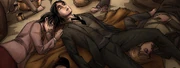 Mikasa, Eren, and Jean in the morning after getting drunk the night before.