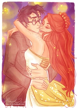 Harry Potter And Ginny Weasley Kissing Fan Art