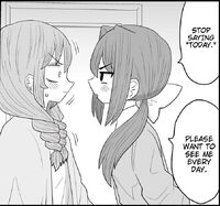 Rin tells Itsumi to stop saying today because she hopes she wants to see her every day