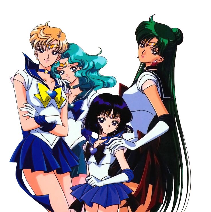 Sailors Uranus, Neptune, and Pluto join Sailor Moon in getting