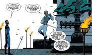 A panel from the Fantastic Four #32 story "Duel Intentions" in which Reed and Victor face off with their traditional melodramatic flair.