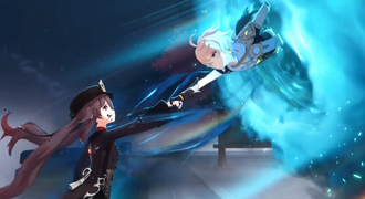 Aether saving Hu Tao