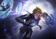 Ekko looking at Ezreal in Out of Time’s key art.