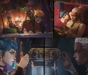 Ekko, Powder and Heimerdinger work together and end up inventing the Zero-Drive (Z-Drive), a time traveling device that will be key in future events